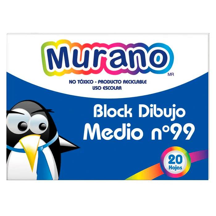 Block Dibujo Medium 99 1/8 20 Hojas Murano - Imagen 1