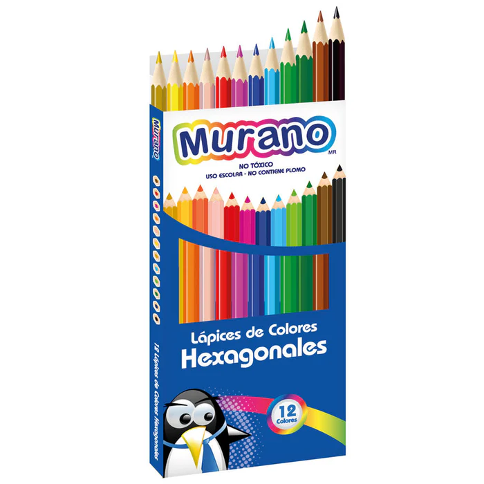 Lapices 12 Colores Hexagonales Murano - Imagen 1