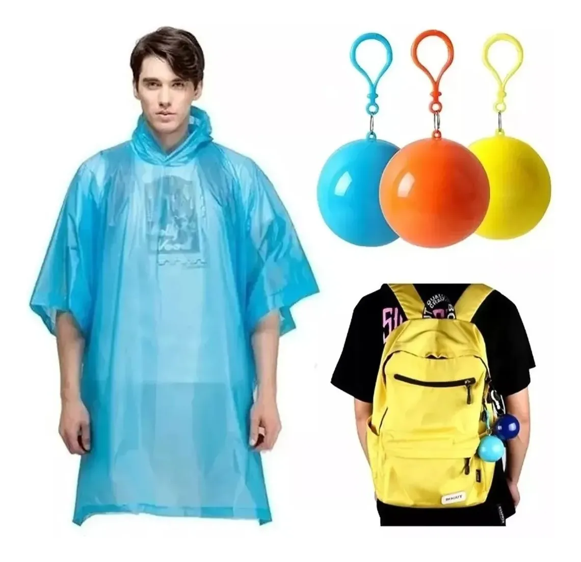 Capa De Lluvia Con Llavero Portátil - Imagen 2