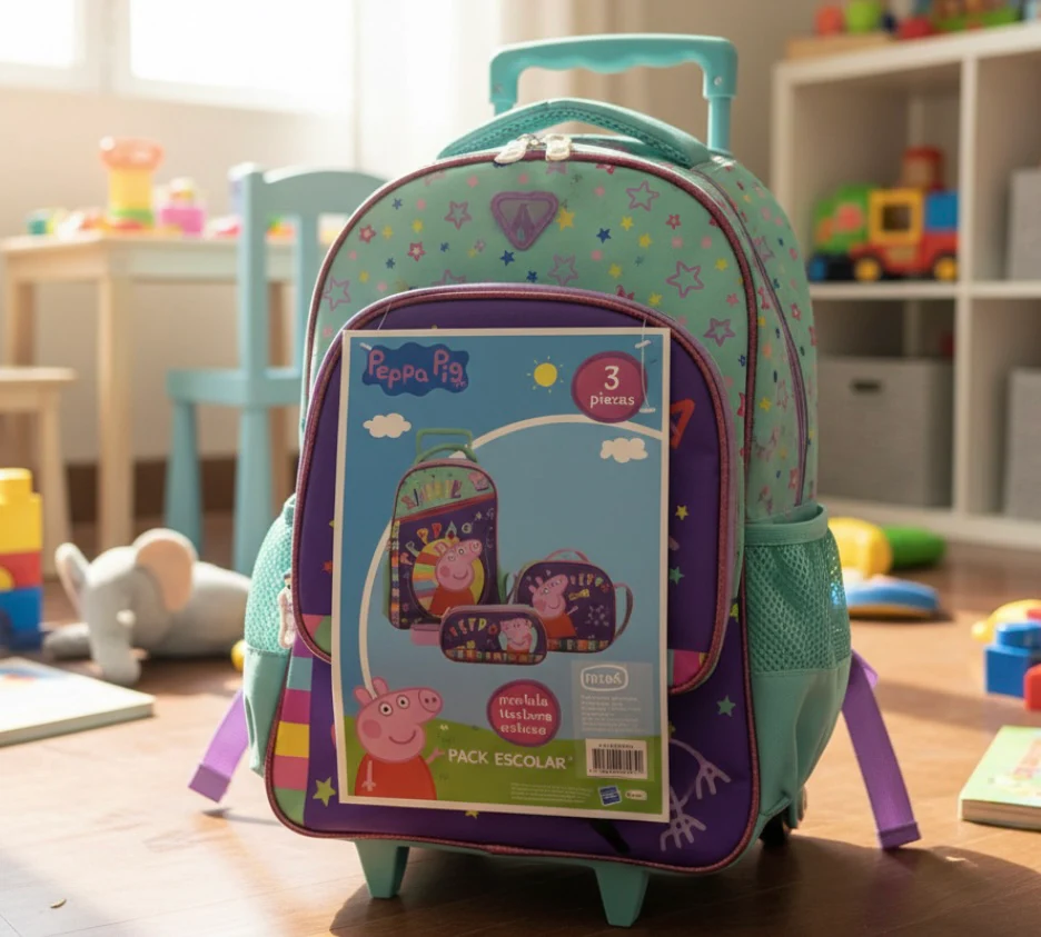 Mochila ruedas incluye estuche y lonchera - Imagen 1