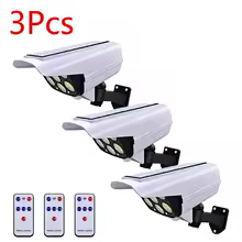 Pack X3 Foco Solar Tipo Cámara Sensor