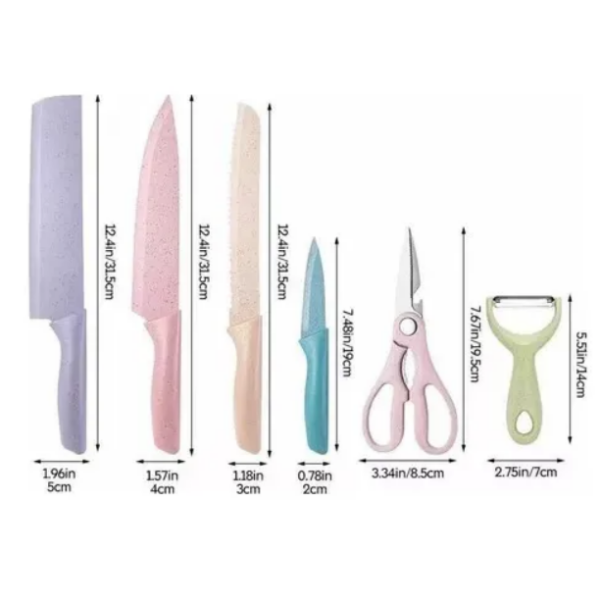 Set De Cuchillos De Colores 6 Piezas Col