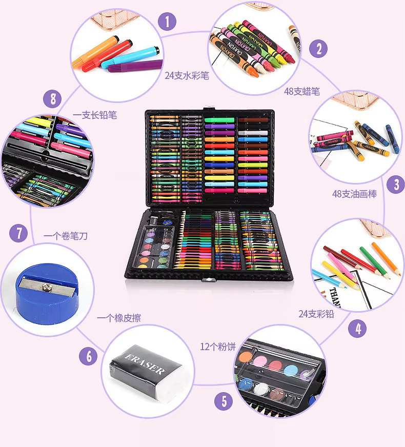 Set De Arte 168 Pcs Colores - Imagen 2