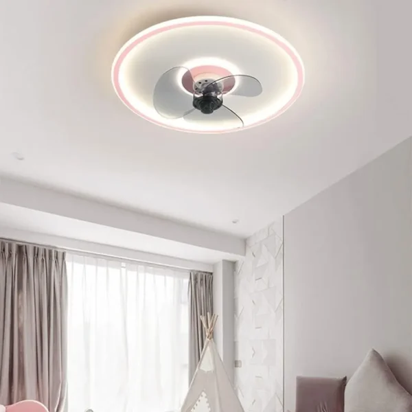 Ventilador de Techo con Lampara LED 2 en 1 Control Remoto - Rosa Claro