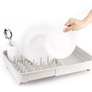 Escurridor Para Utensilios De Cocina Begonia De Plástico Gris-Blanco - Imagen 3