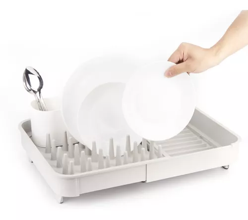 Escurridor Para Utensilios De Cocina Begonia De Plástico Gris-Blanco