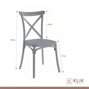 SILLA DE TERRAZA EXTERIOR O COMEDOR KLIK CROSSBACK DANUBIO GRIS - Imagen 3