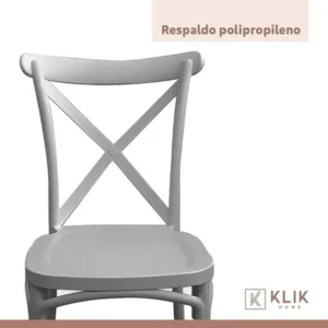 SILLA DE TERRAZA EXTERIOR O COMEDOR KLIK CROSSBACK DANUBIO GRIS - Imagen 4