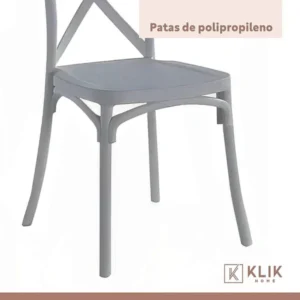 SILLA DE TERRAZA EXTERIOR O COMEDOR KLIK CROSSBACK DANUBIO GRIS - Imagen 5