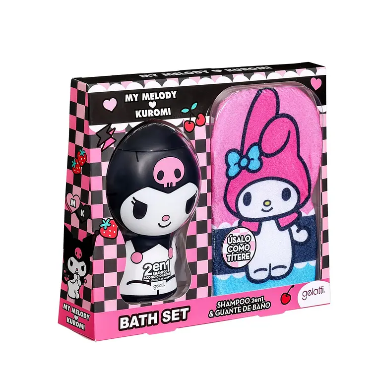 Set Shampoo 2en1 & Guante De Baño, My Melody Kuromi - Imagen 1