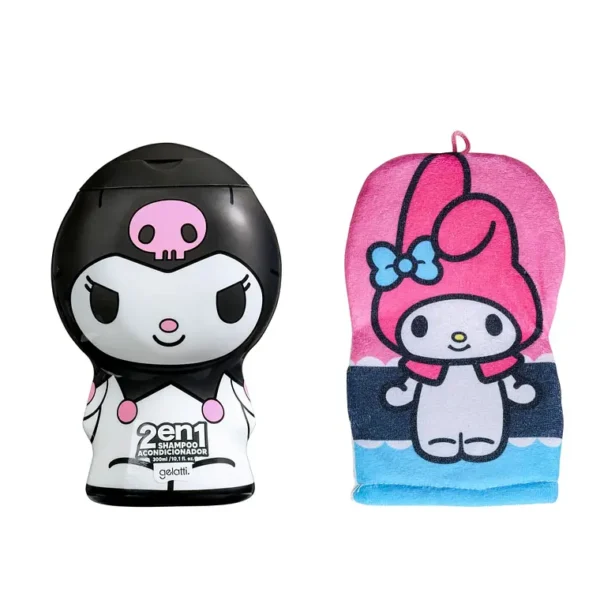 Set Shampoo 2en1 & Guante De Baño, My Melody Kuromi