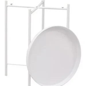 Mesa Auxiliar Redonda Begonia Blanca Práctica Industrial Color Blanco - Imagen 2