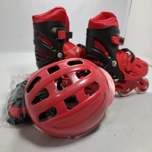 Patines + Casco + Rodilleras Rollers Lineal Con Bolsa de Guardado Rojo 39-42 - Imagen 2