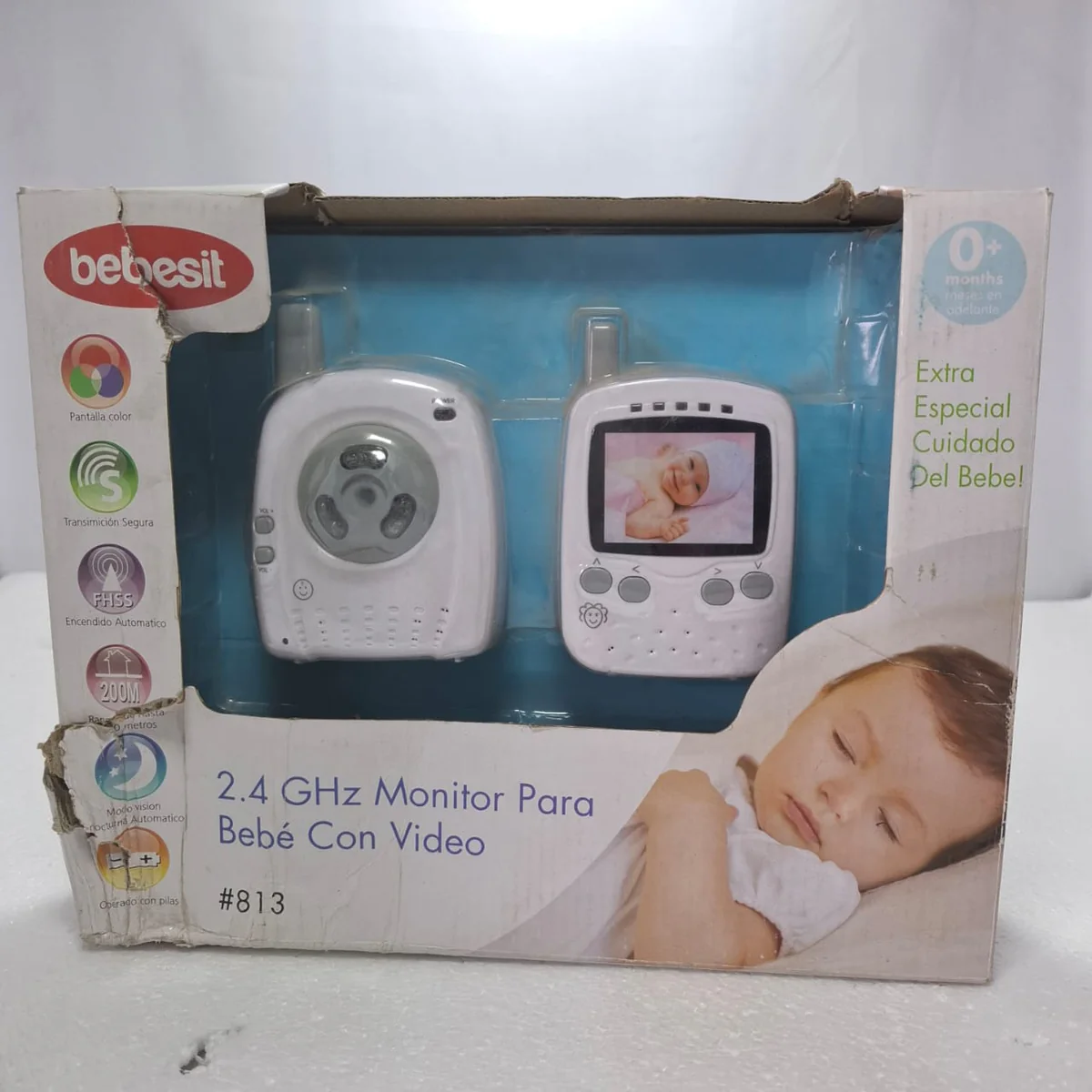 Monitor Para Bebe Bebesit Con Video 2.4 Ghz 813 Blanco - Imagen 3