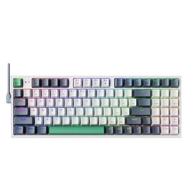Teclado Gamer Mecánico Machenike K500 Blanco