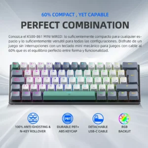 Teclado Gamer Mecánico Machenike K500 Blanco - Imagen 4