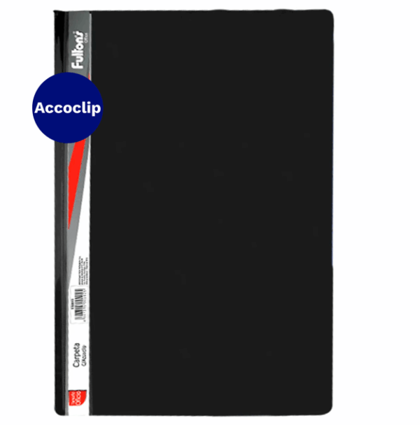 carpeta vinil con accocpli oficio negra fultons
