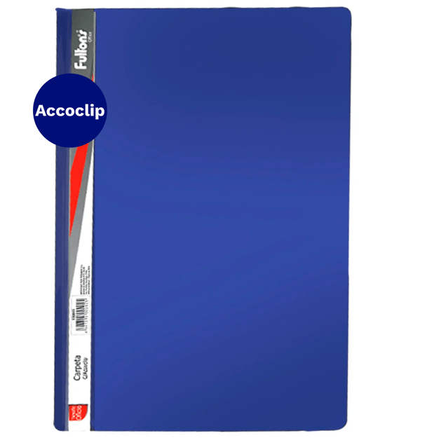carpeta con accocpli oficio vinil azul fultons - Imagen 1