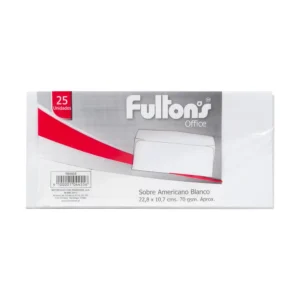 sobre americano 228x105mm blnaco 70 gamos fultons