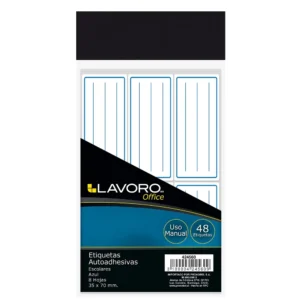 etiqueta adhesiva escolar blanca 24 unidades 35x70mm lavoro