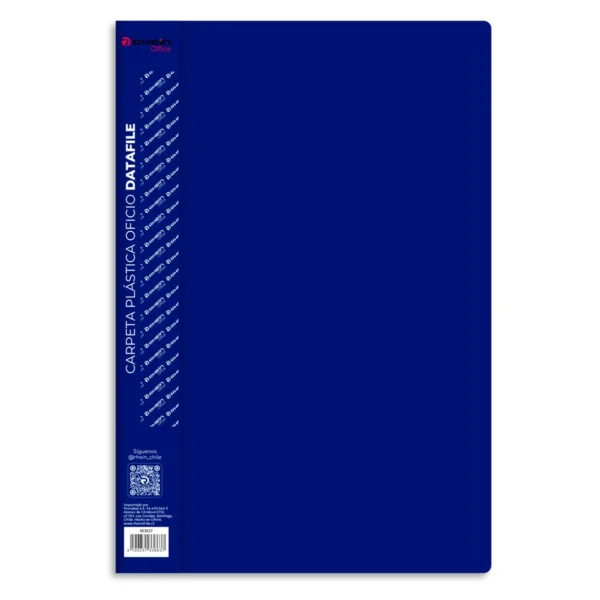 carpeta plástica con gusano oficio datafile azul rhein