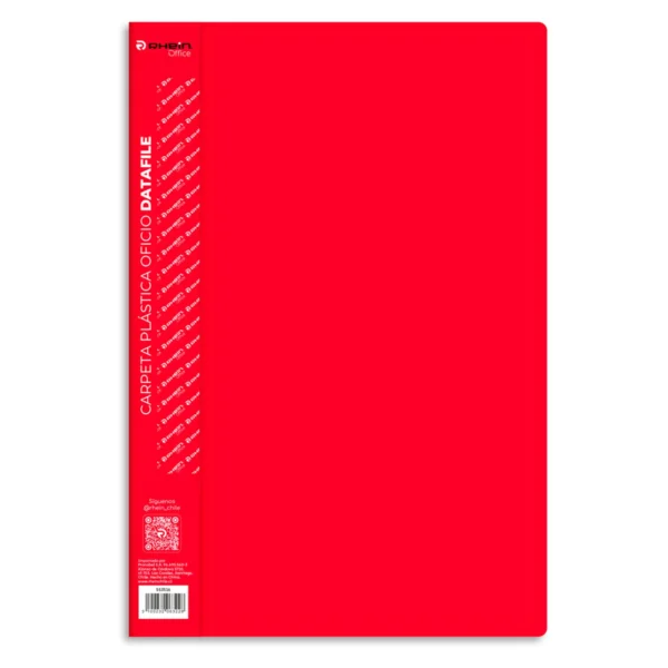 carpeta plastica con gusano oficio datafile roja rhein