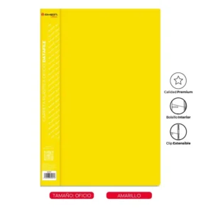carpeta plastica con gusano oficio datafile amarilla rhein