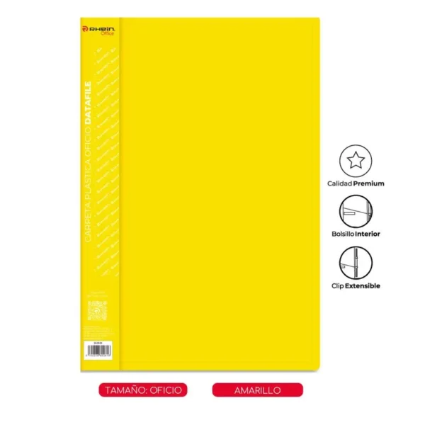carpeta plastica con gusano oficio datafile amarilla rhein