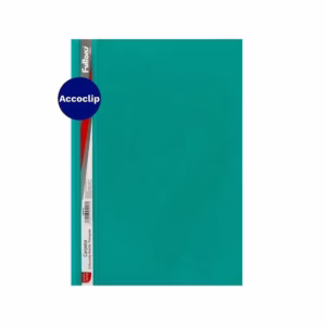 carpeta vinil carta verde con accoclip triangular y bolsillo fultons