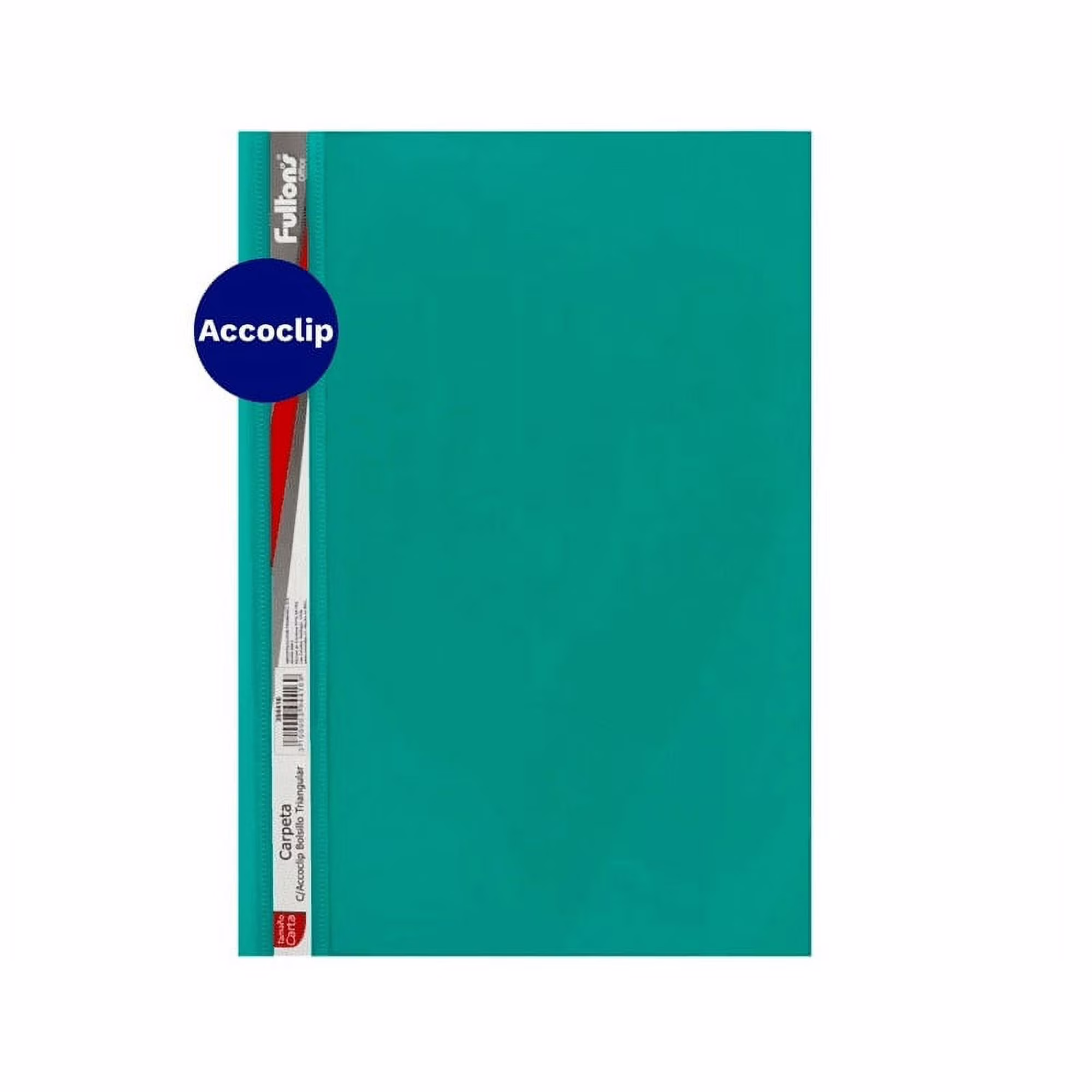 carpeta vinil carta verde con accoclip triangular y bolsillo fultons - Imagen 1