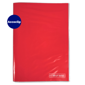 Carpeta plastificada con accoclip oficio rojo murano