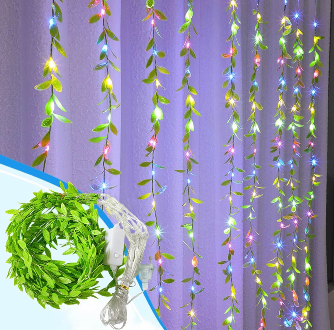 Cascada de Luces LED de Navidad Diseño Hojas (3x1m - 220V)