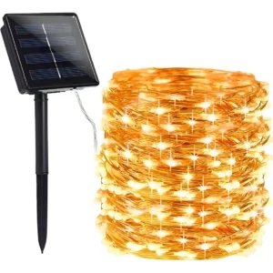LUCES DE NAVIDAD SOLAR AMARILLO 10MTS